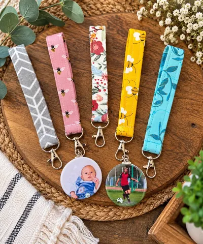 Photo Wristlet Keychain – Handmade Fabric