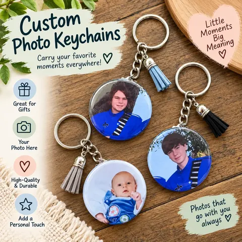 Photo Keychain – Classic Metal Chain